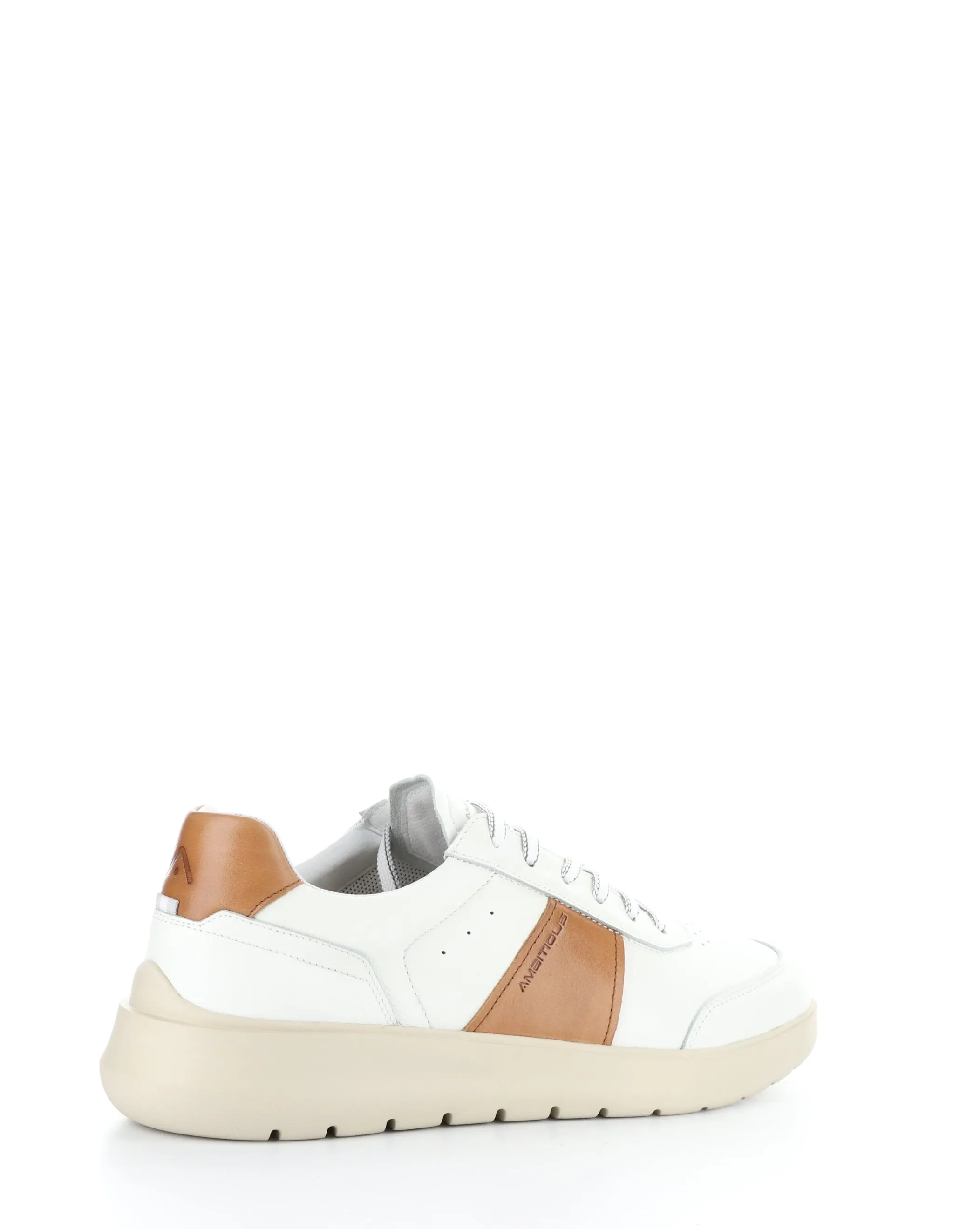 12863 WHITE/COGNAC Lace-up Shoes