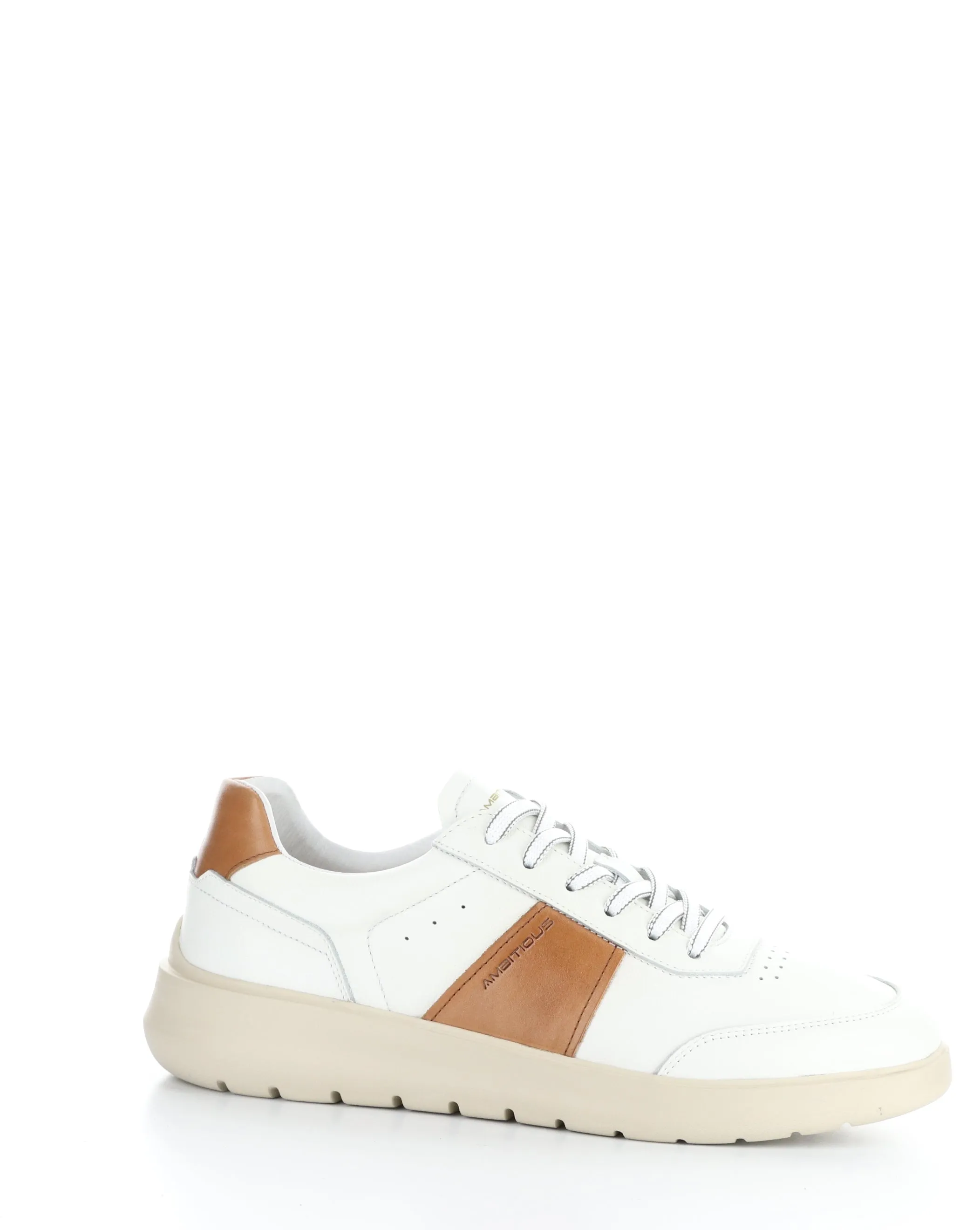 12863 WHITE/COGNAC Lace-up Shoes