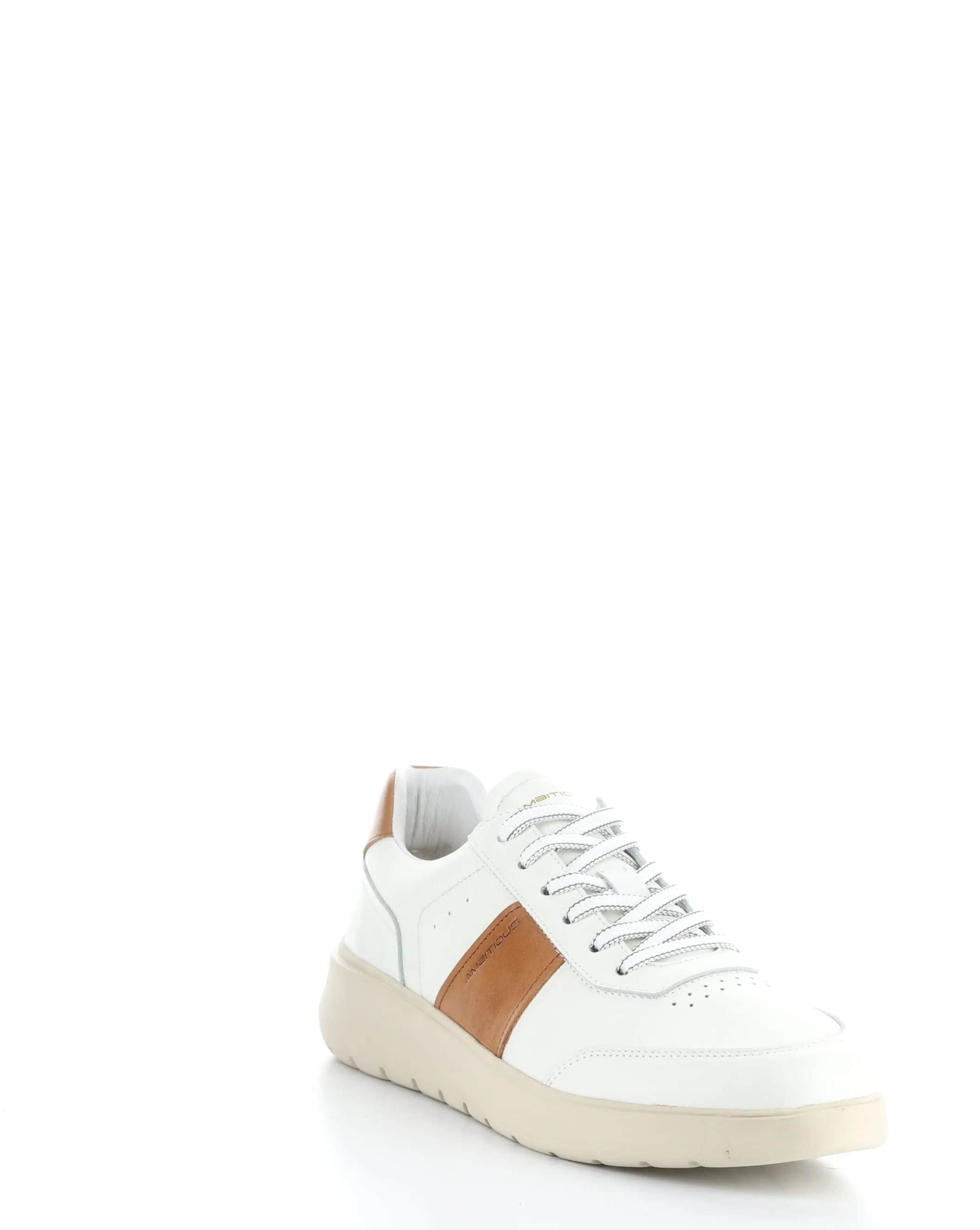 12863 WHITE/COGNAC Lace-up Shoes