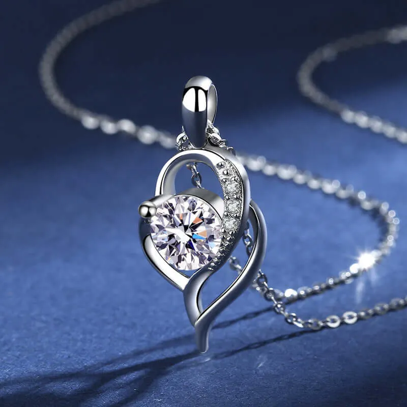 925 Silver Constellation Heart Heart Moissanite Necklace