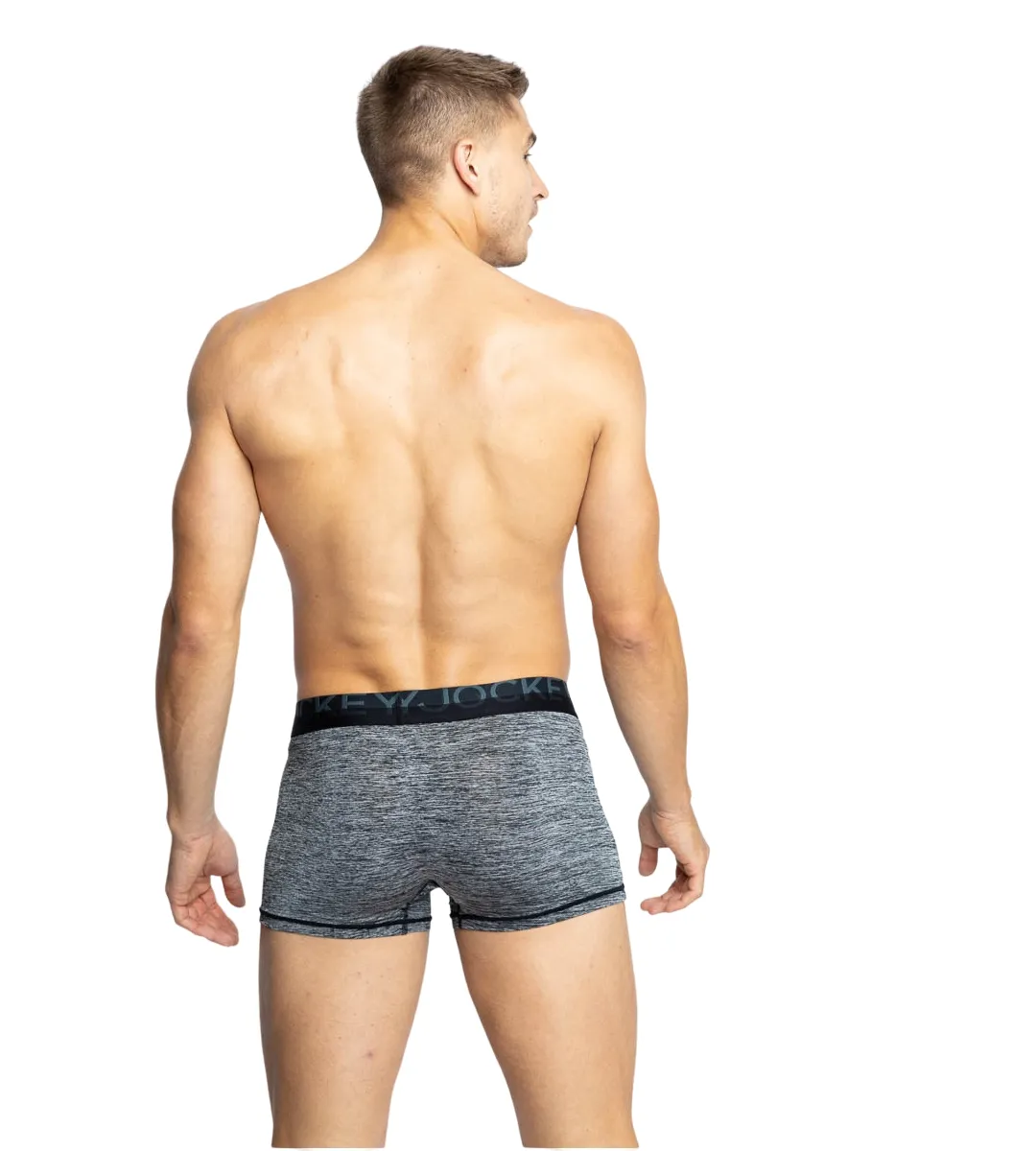 5 x Jockey Mens Microfibre Comfy Trunk Black Marle Underwear