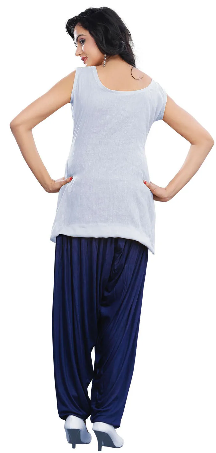 Harem Patiala Womens Baggy Pants Fashion Indian Clothing (Dark Blue)