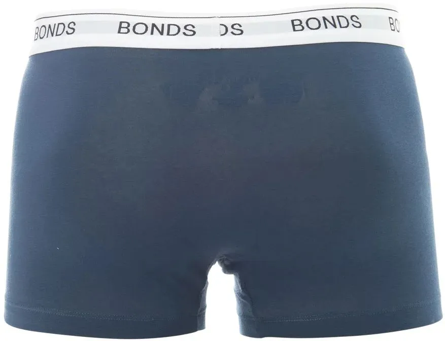 3 x Mens Bonds Guyfront Trunks Underwear Undies Navy/White