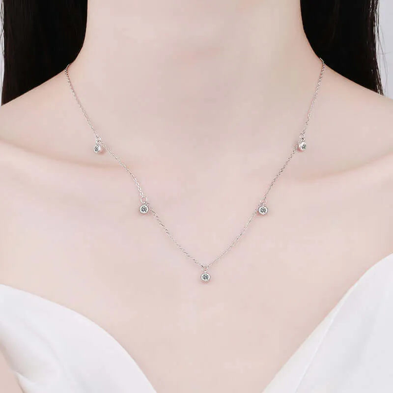 925 Sterling Silver Full Star Moissanite Necklace