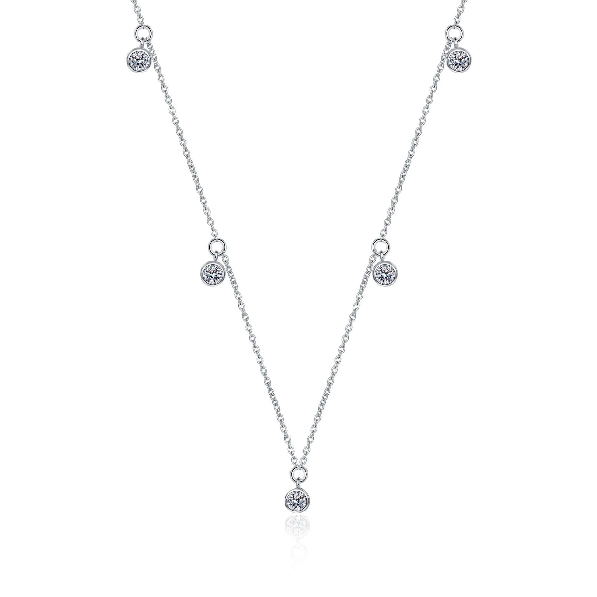 925 Sterling Silver Full Star Moissanite Necklace