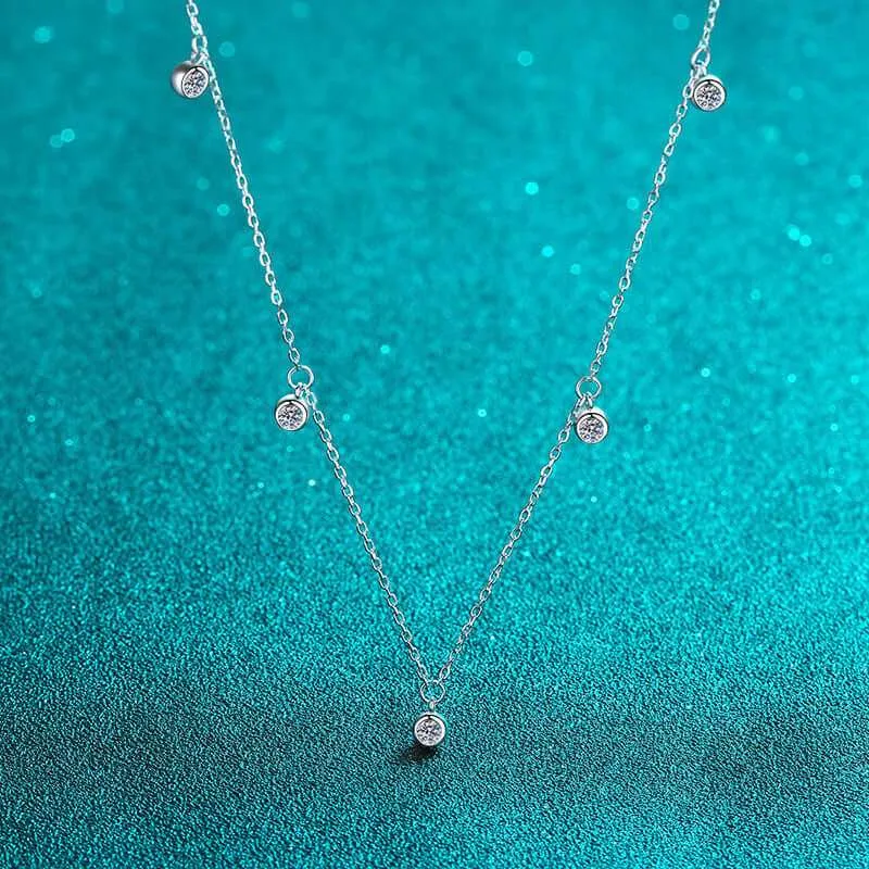 925 Sterling Silver Full Star Moissanite Necklace