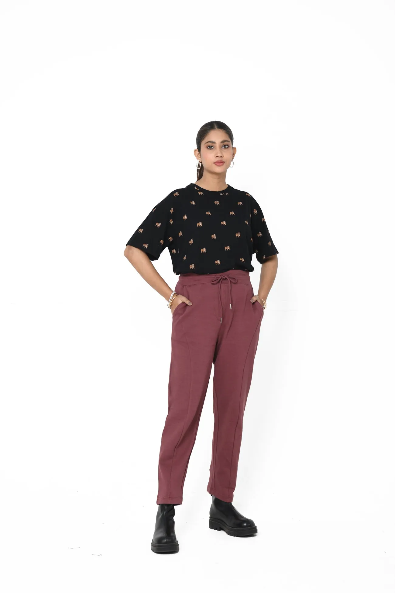 TROUSERS WITH ELASTICATED WAISTBAND