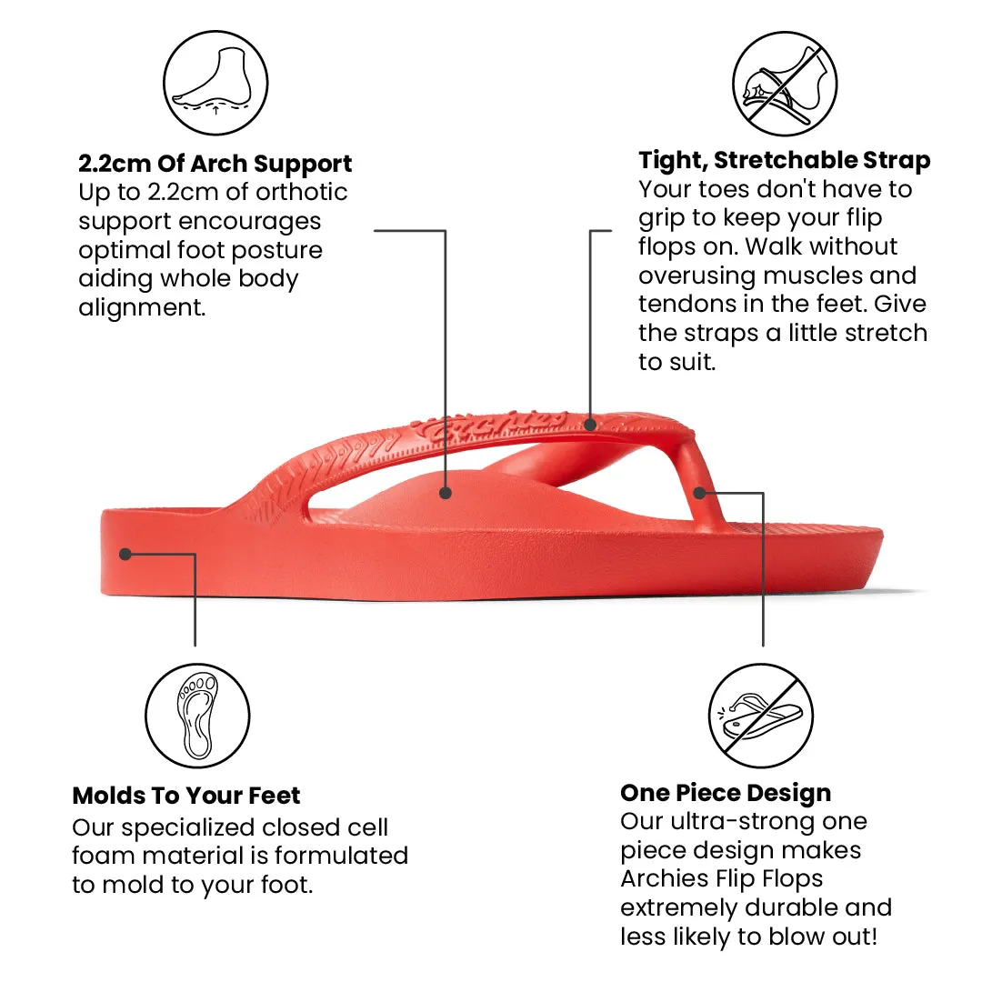 Arch Support Flip Flops - Classic - Coral