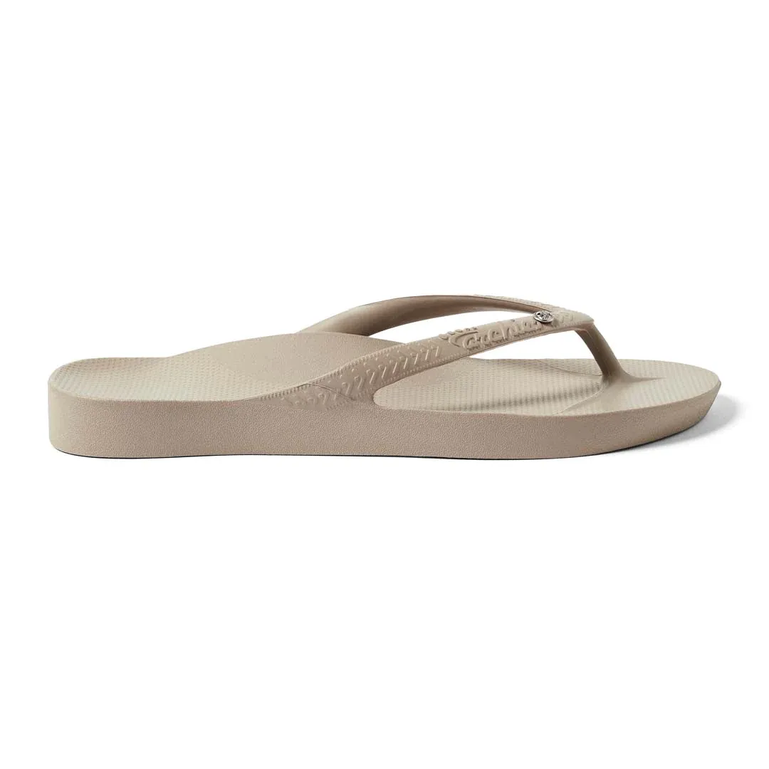 Arch Support Flip Flops - Crystal - Taupe