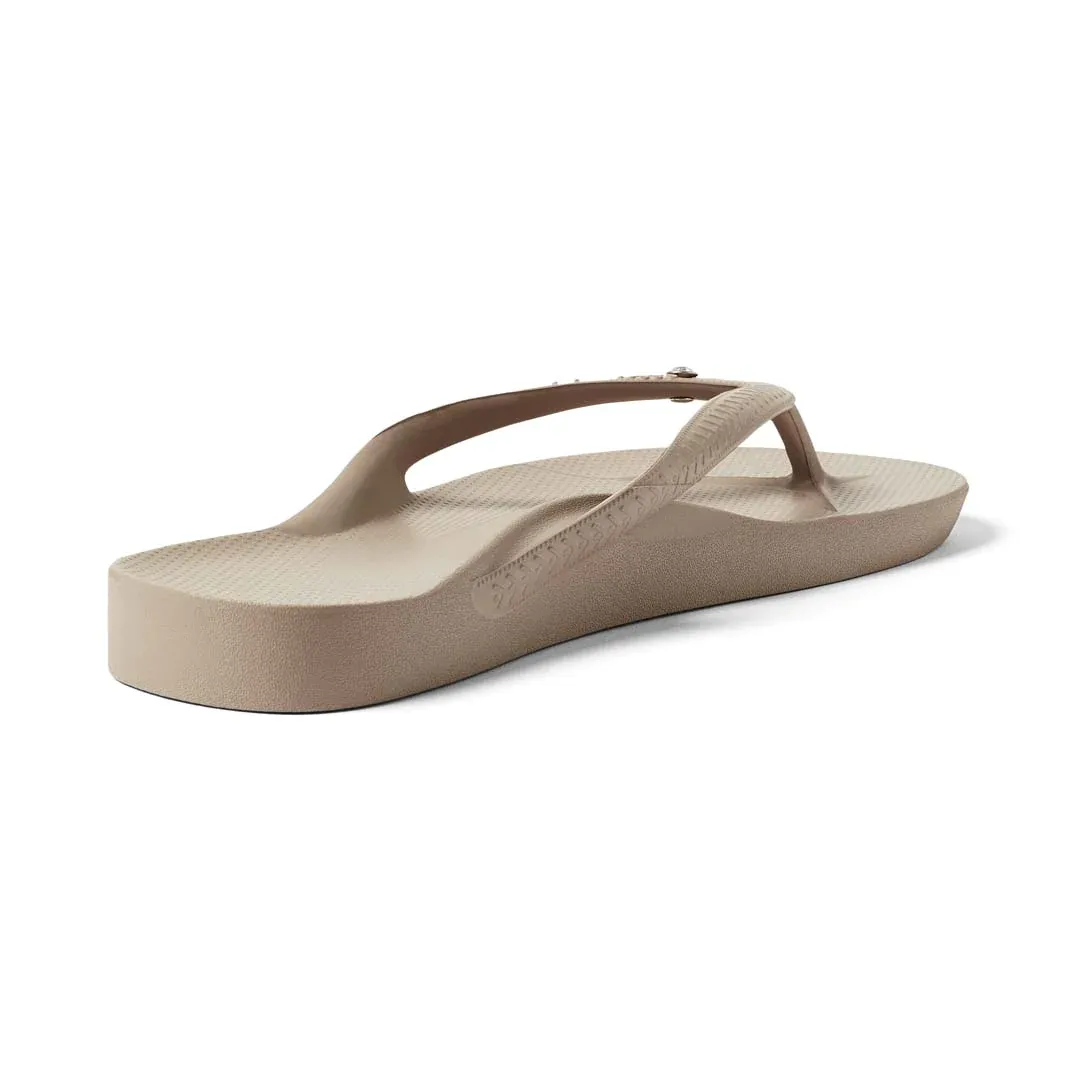 Arch Support Flip Flops - Crystal - Taupe