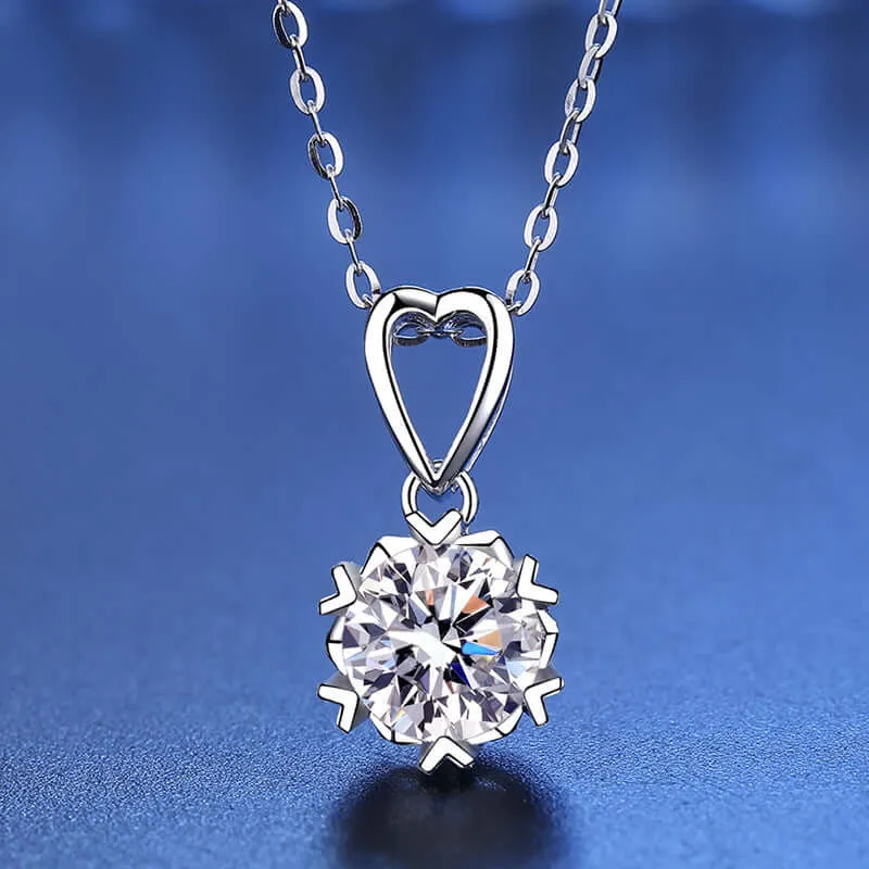 Christmas Precious Snowflake Moissanite Necklace