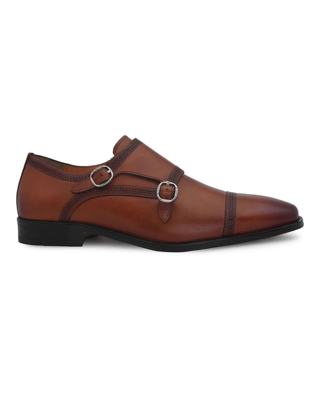 Tan Leather Slip On Shoes For Men