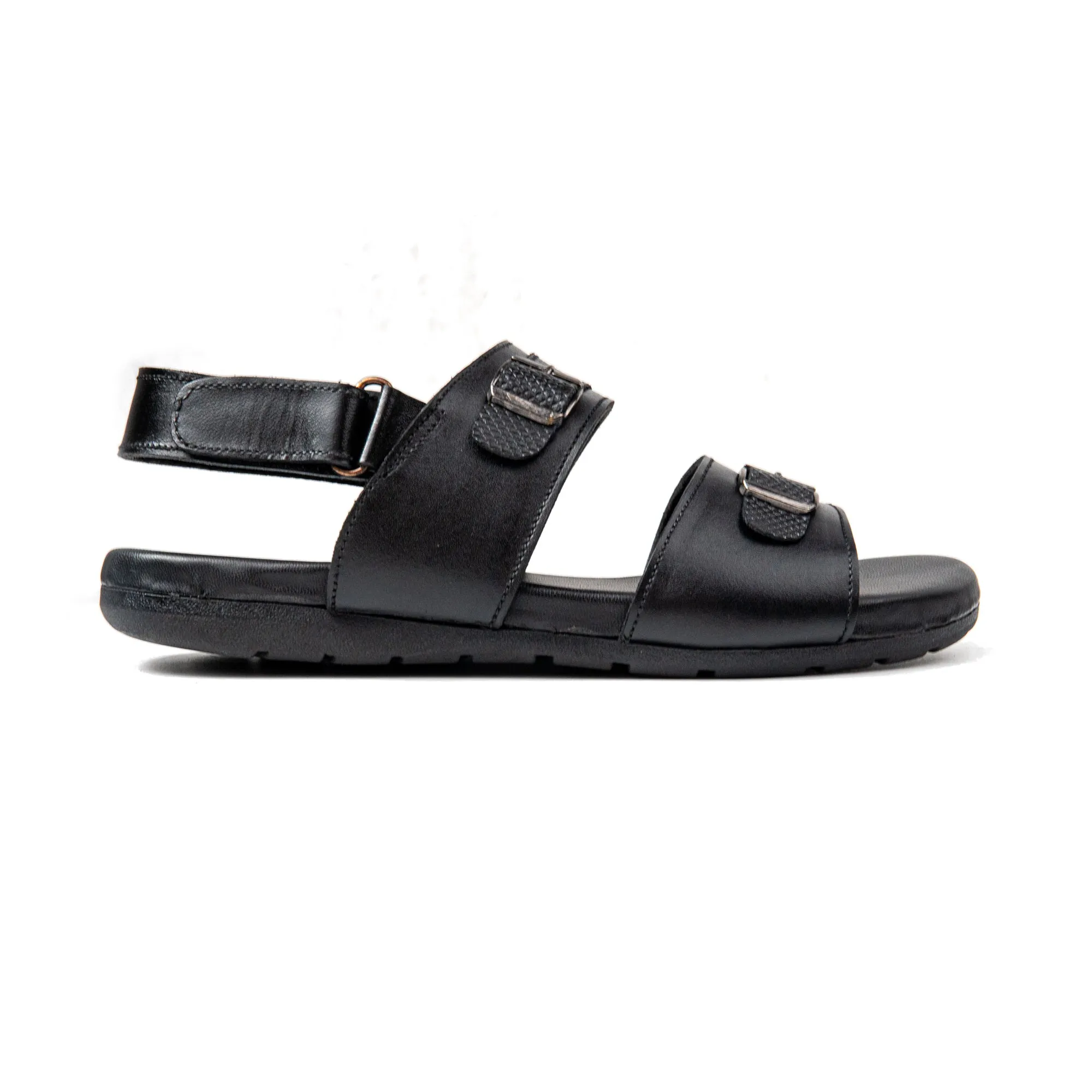 Dual Buckled Leather Sandals