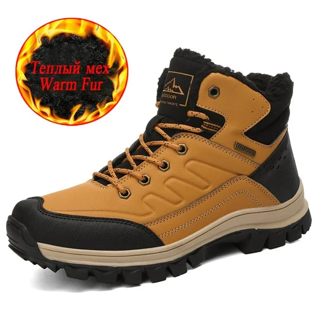 Men's Snow Boots Winter Waterproof Men Shoes