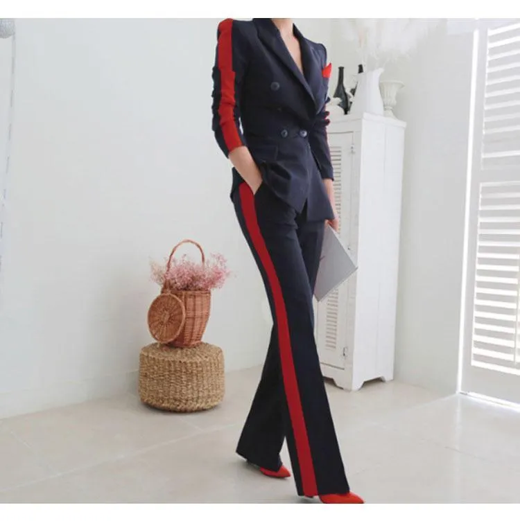 Women Pant Suit, Amani Double-Breasted Pantsuit