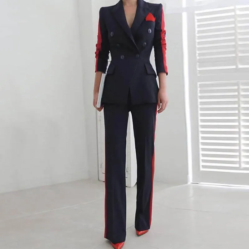 Women Pant Suit, Amani Double-Breasted Pantsuit