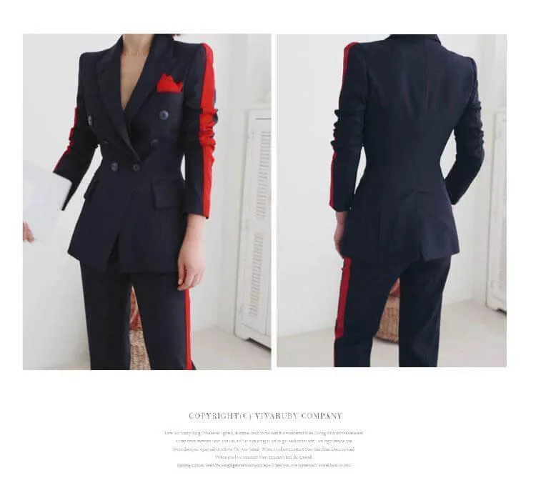 Women Pant Suit, Amani Double-Breasted Pantsuit