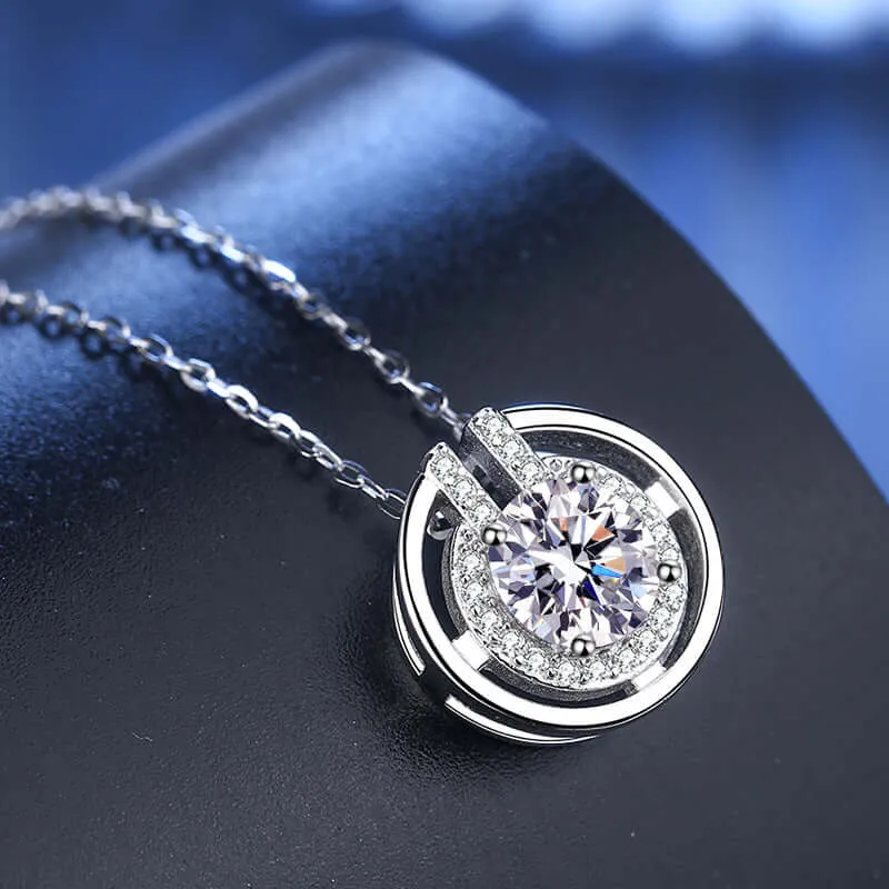 Double Wrap Round Moissanite Necklace