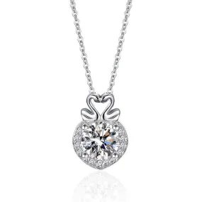 Double Swan Pendant Moissanite Necklace