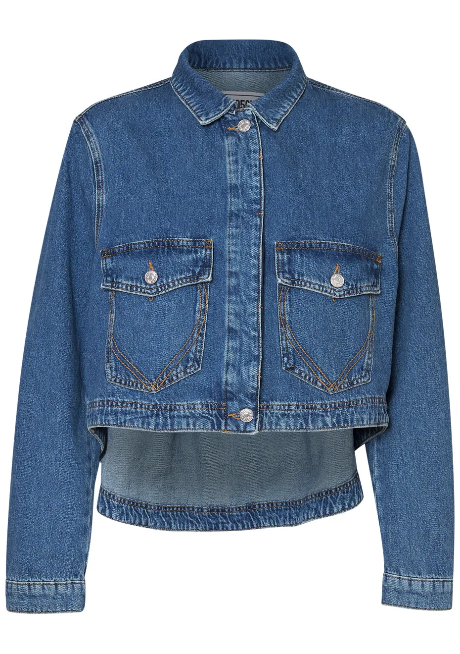 Blue Cropped Denim Jacket