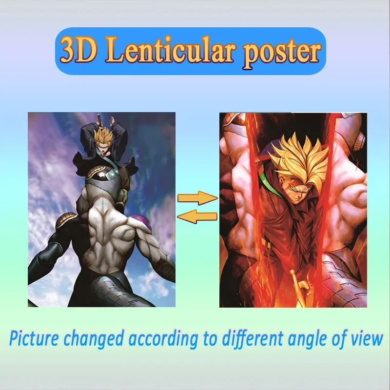 Dragon Ball 3D Lenticular Poster Wall Poster Anime Painting 3D Flip Gradient Poster Wall Art Home Decoration Stickers