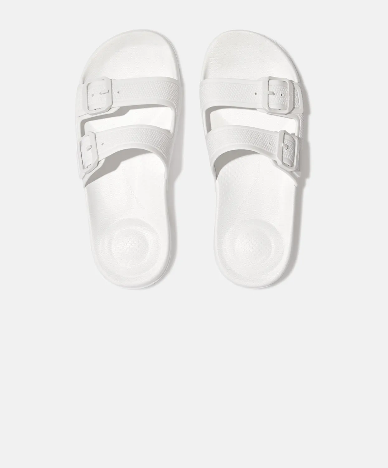 FitFlop iQushion Two Bar Buckle Slides White