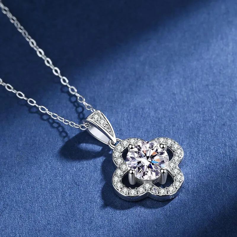 Four Leaf Clover Micro Moissanite Necklace