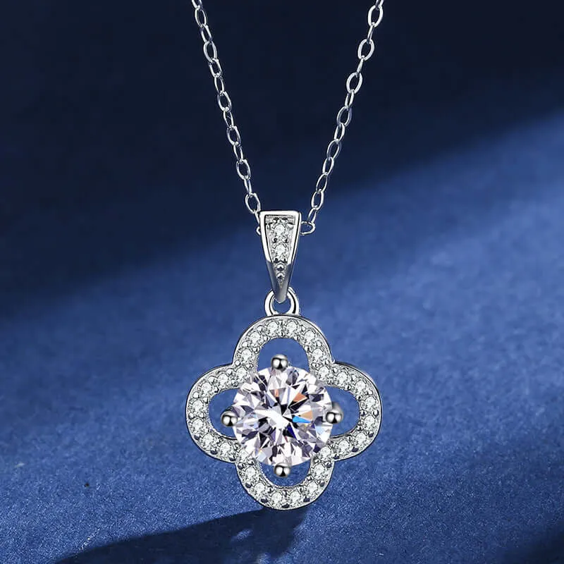 Four Leaf Clover Micro Moissanite Necklace