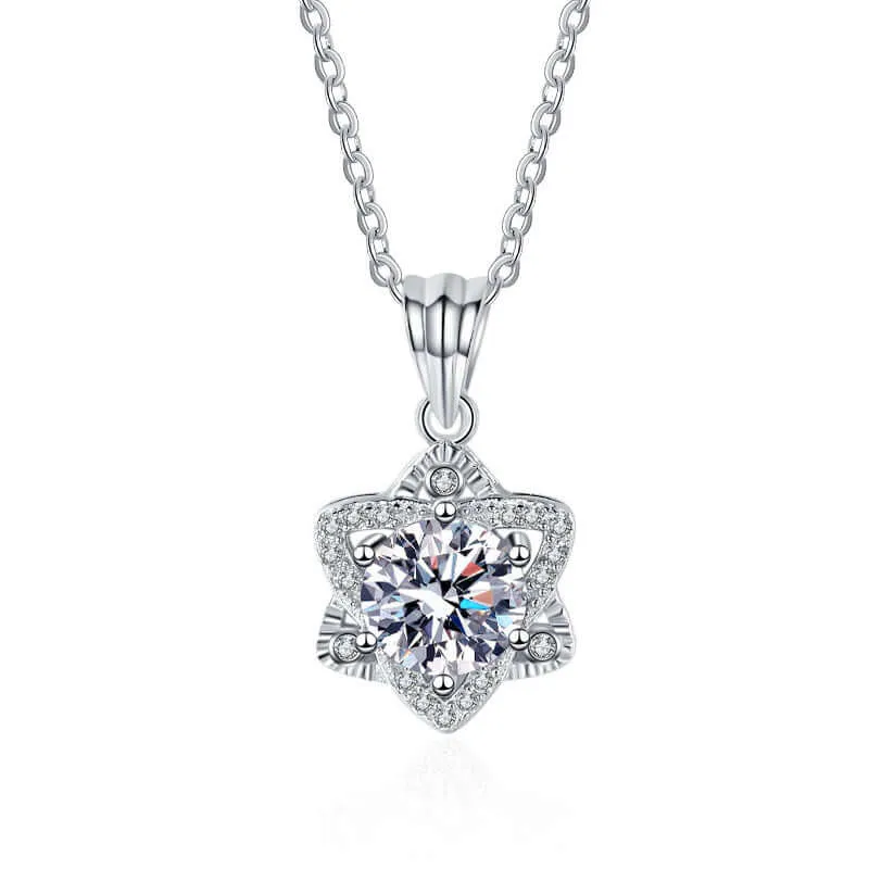 Hexagonal Moissanite Necklace for Women