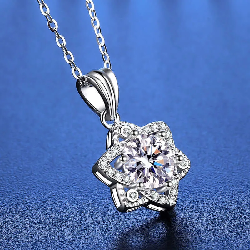 Hexagonal Moissanite Necklace for Women