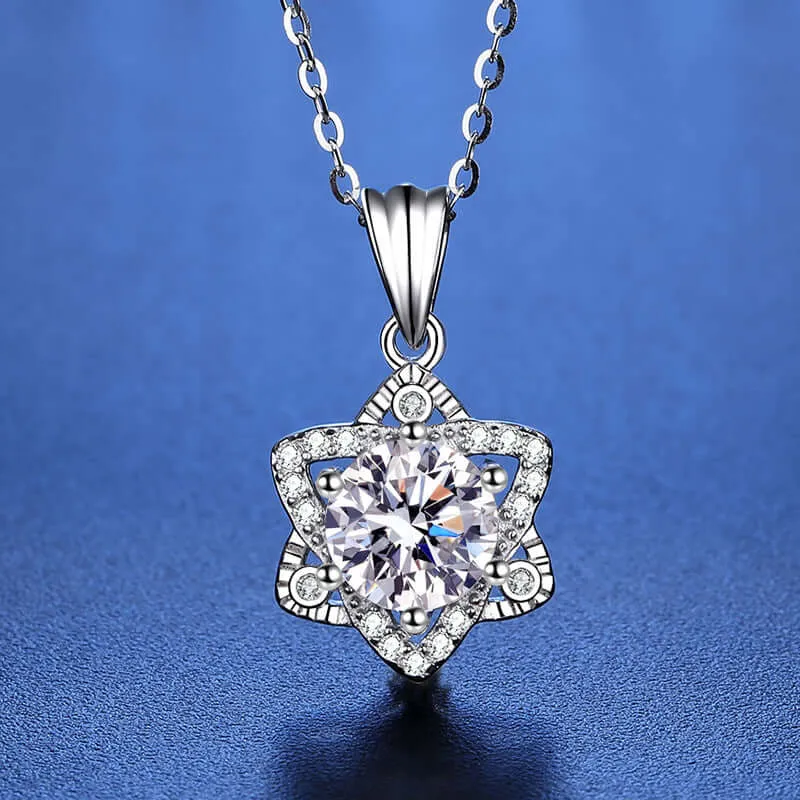 Hexagonal Moissanite Necklace for Women