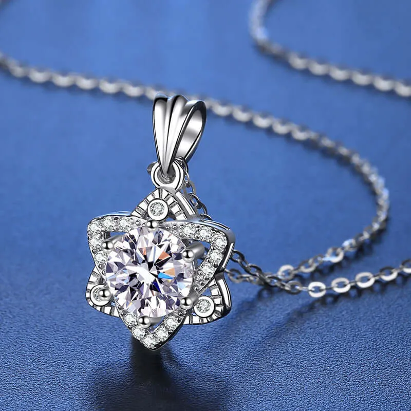 Hexagonal Moissanite Necklace for Women