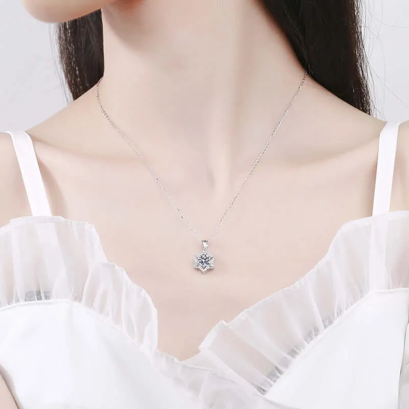 Hexagonal Moissanite Necklace for Women