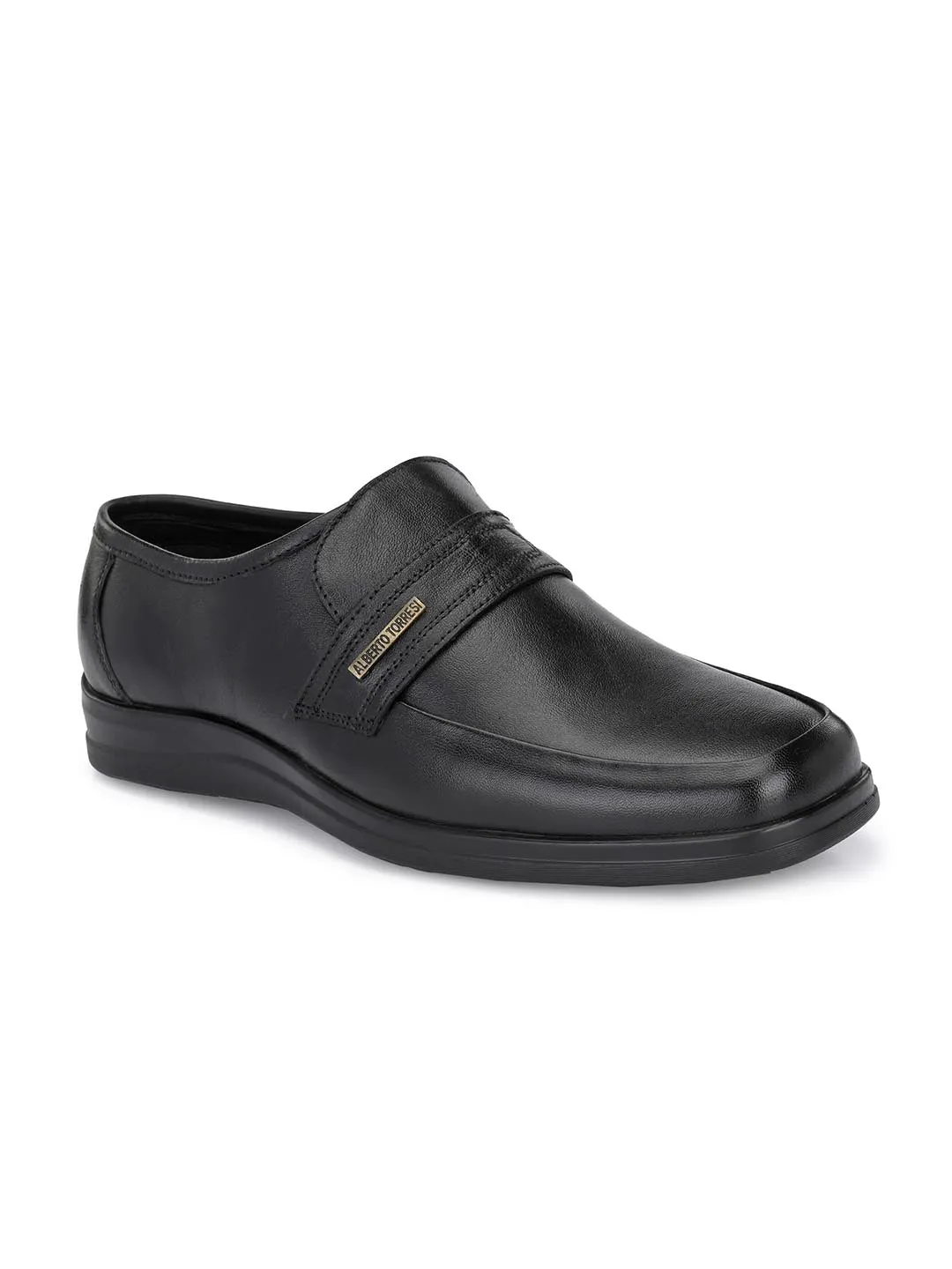 Alberto Torresi Genuine Leather Black Slipon Formal Shoes For Men