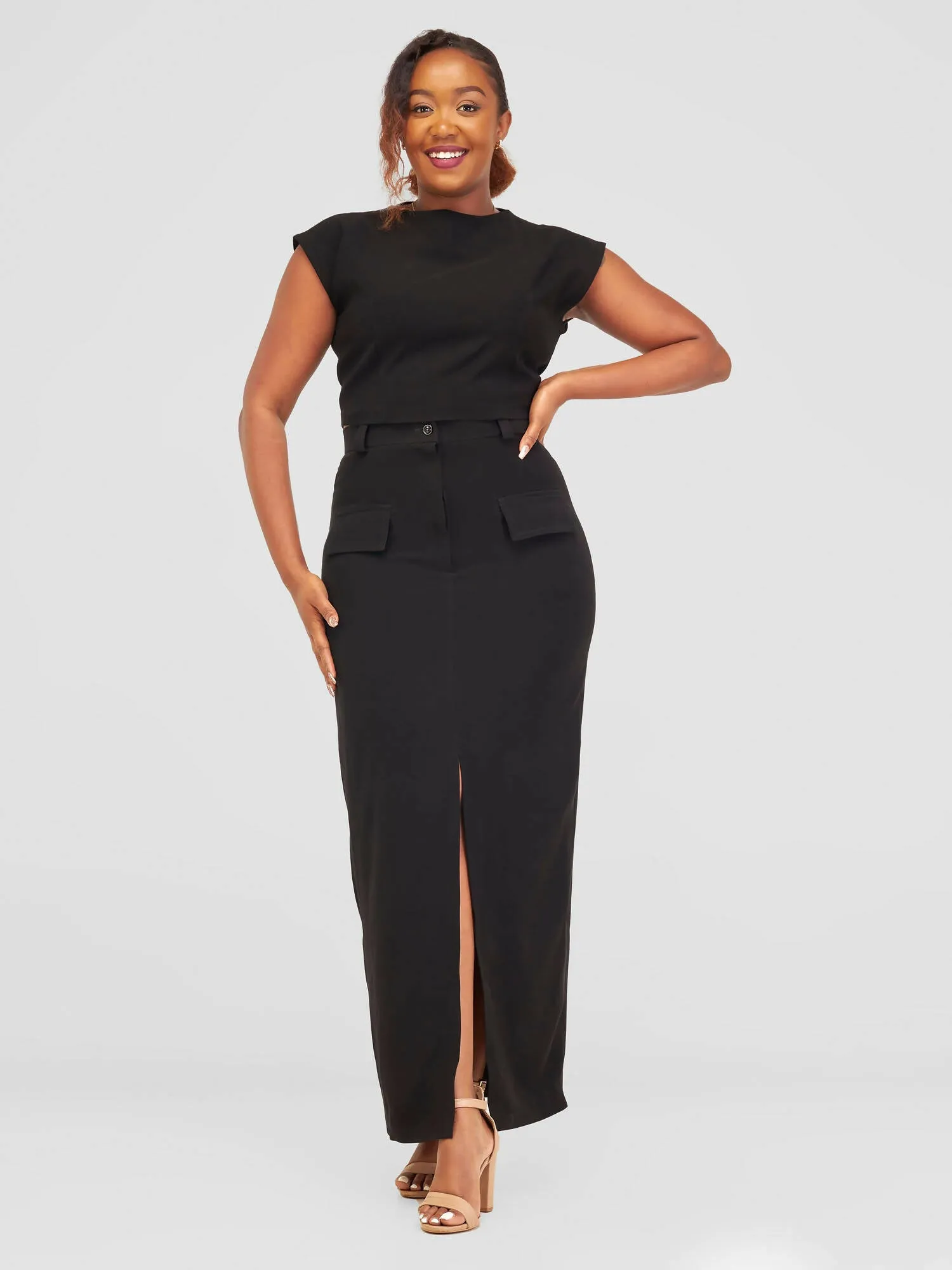 Izulu Wanjira Skirt Set - Black