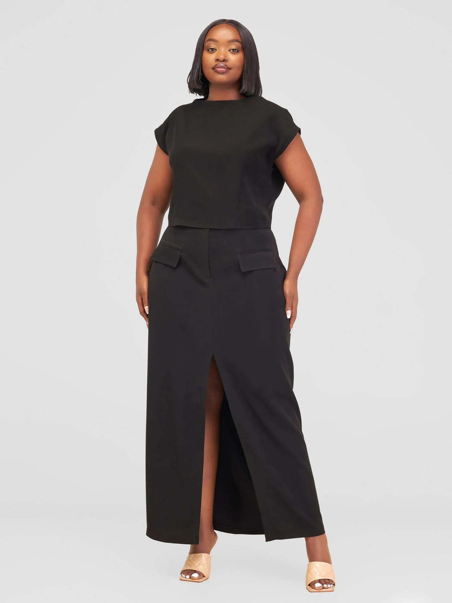 Izulu Wanjira Skirt Set - Black