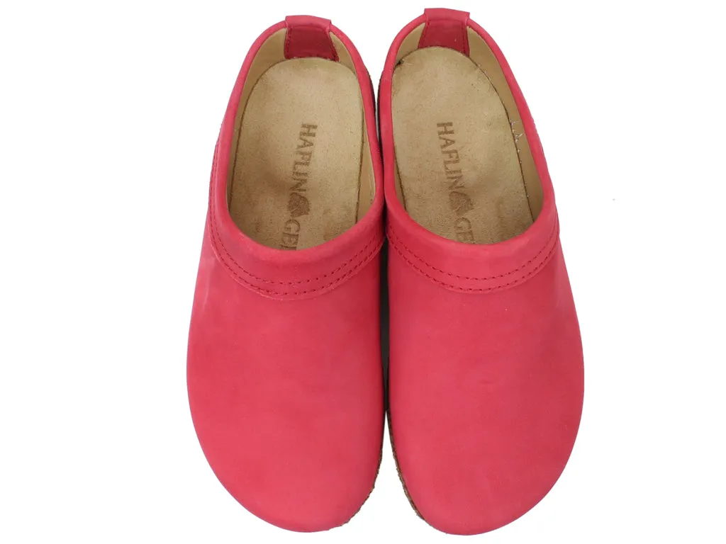 Haflinger Leather Clogs Malmo Red