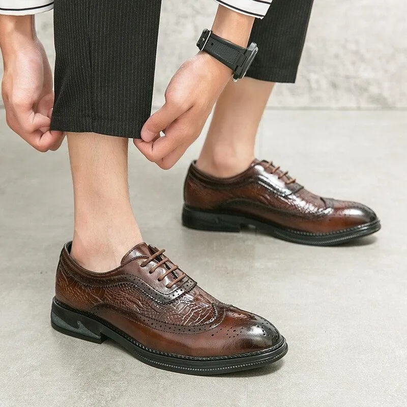 Men's Leather Brogue Formal Business Casual Shoes - TZ1255