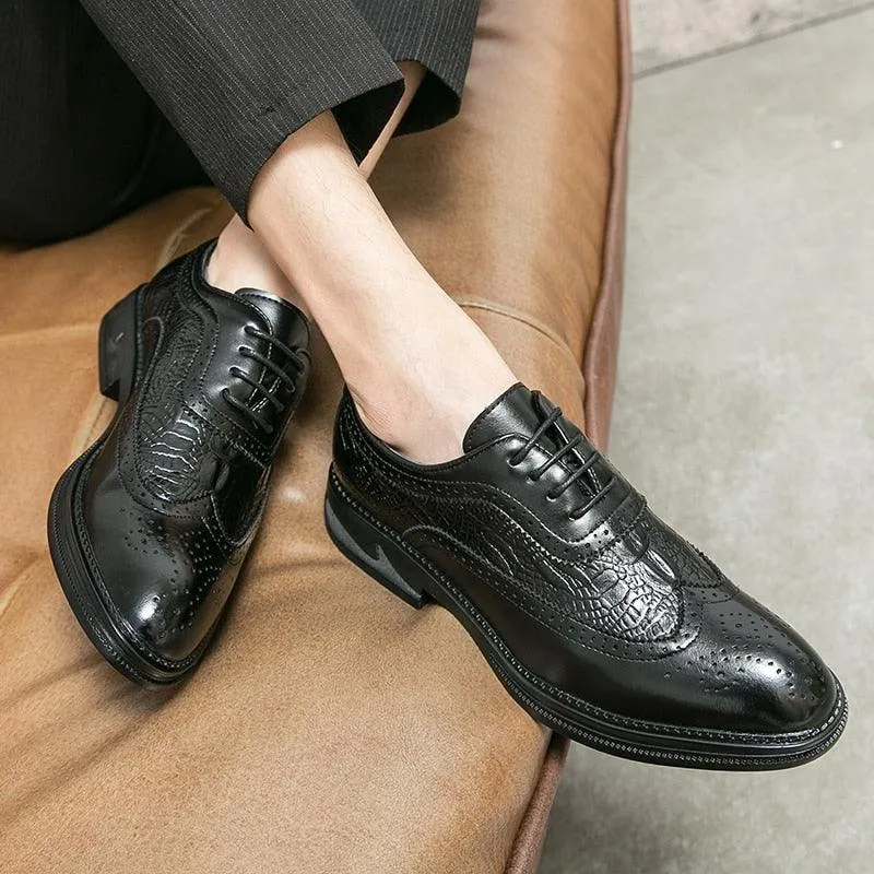 Men's Leather Brogue Formal Business Casual Shoes - TZ1255