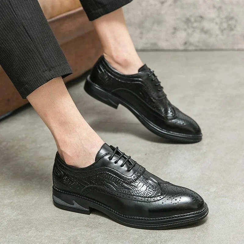 Men's Leather Brogue Formal Business Casual Shoes - TZ1255