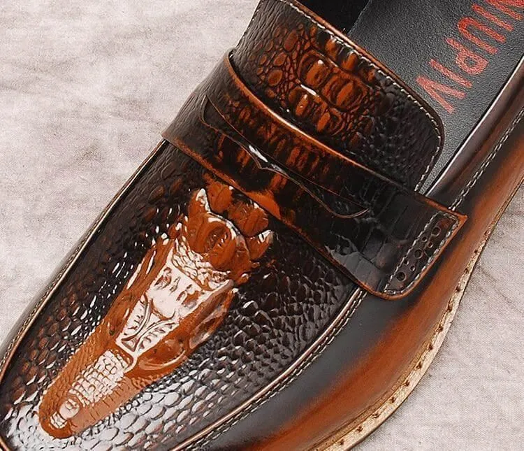 Angelo Leather Penny Loafers For Men