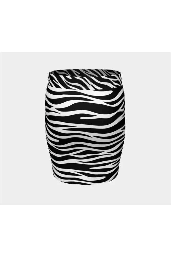 Zebra Print Fitted Skirt