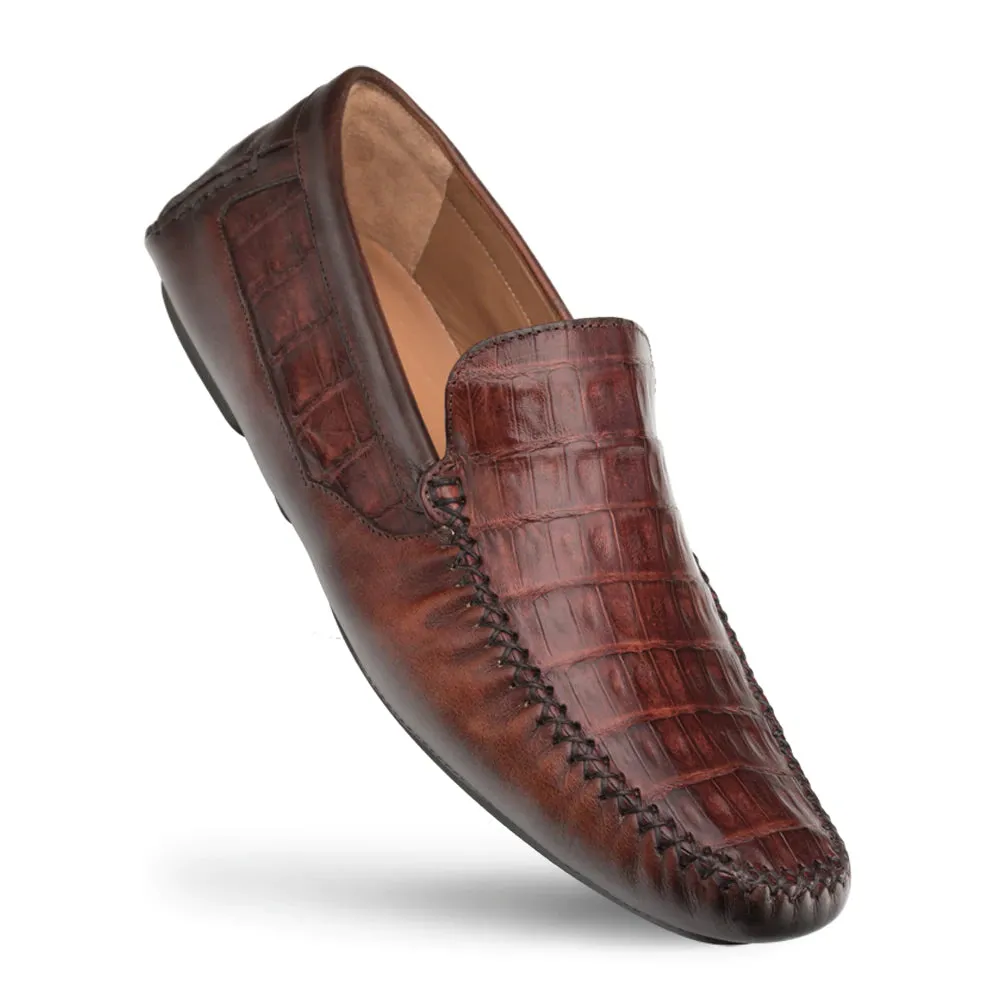 CROCODILE/LEATHER DRIVING MOCCASIN