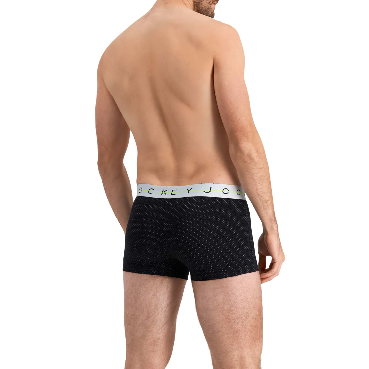 3 x Jockey Mens Cotton Nyc Print Trunk Black With White Spots Underwear