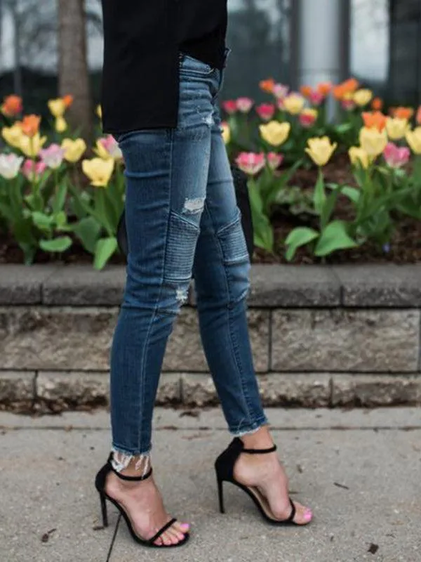 Women Biker Skinny Jeans