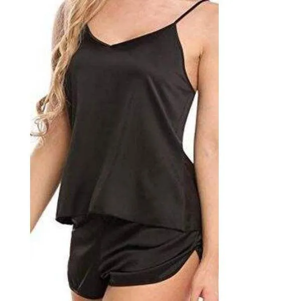 Women Cami Set | Silk Camisole Shorts Set Sleepwear For Women