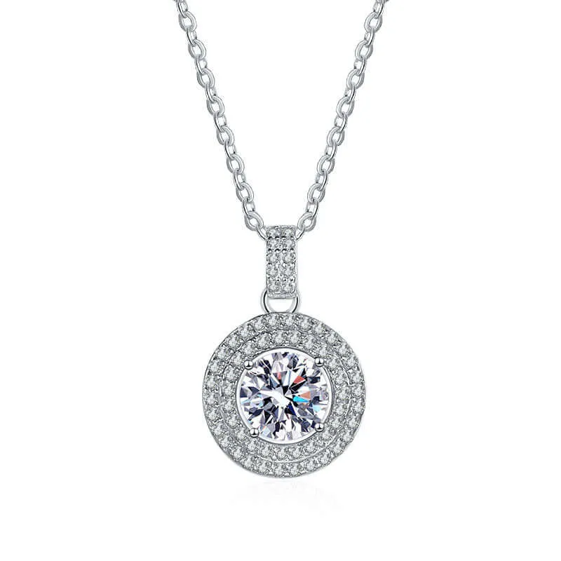 Classic Luxury Round Wrap Moissanite Necklace