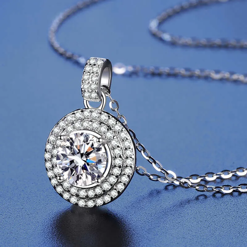 Classic Luxury Round Wrap Moissanite Necklace