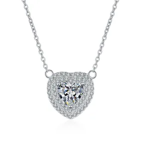 Love Heart Moissanite Necklace for Women