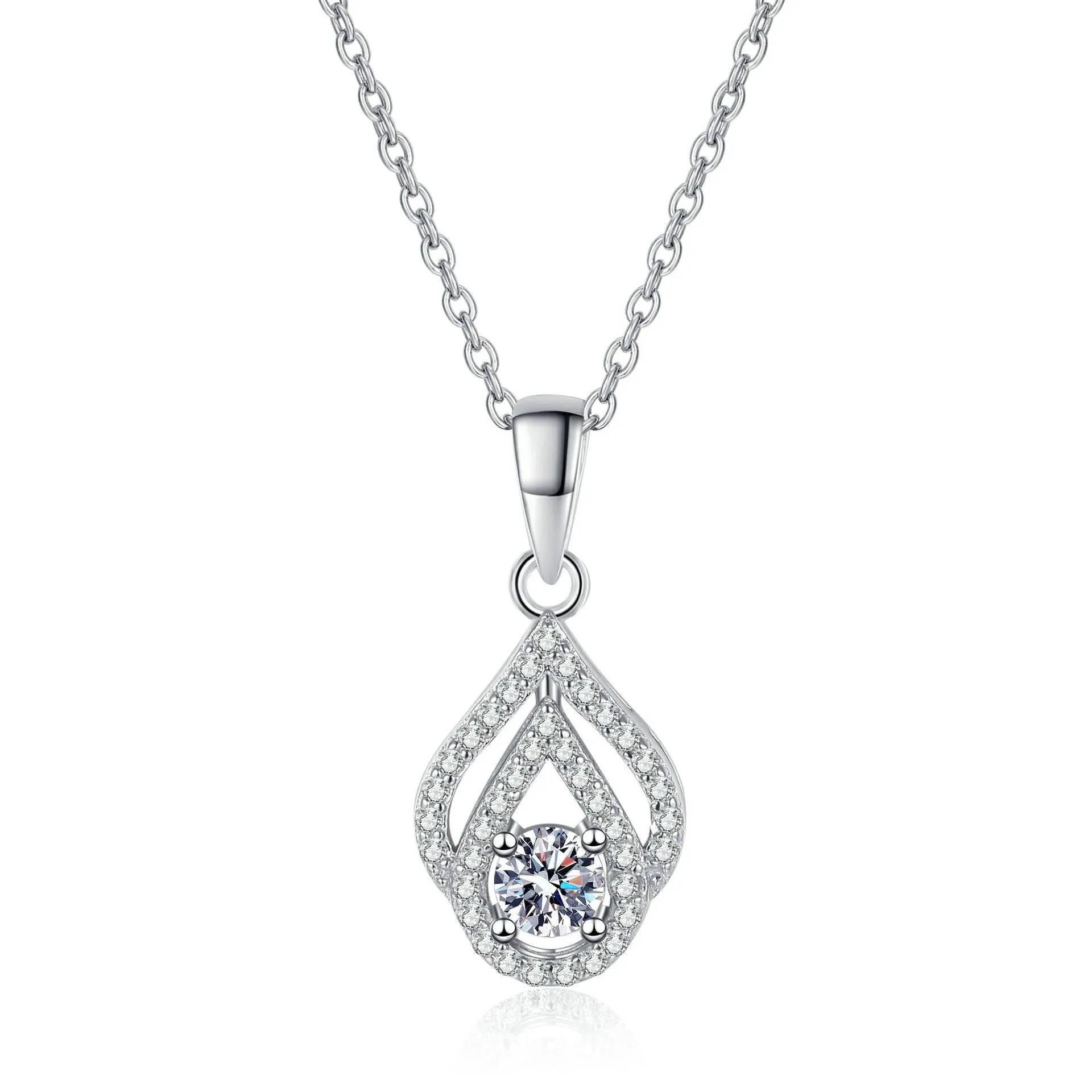 Minimalist Water Drop Moissanite Necklace